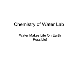 Chemistry of Water Lab