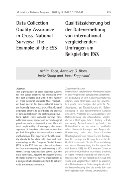 Data Collection Quality Assurance in Cross-National Surveys