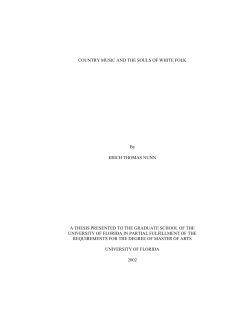 COUNTRY MUSIC AND THE SOULS OF WHITE FOLK By ERICH