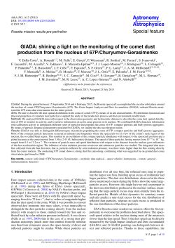 GIADA: shining a light on the monitoring of the comet dust