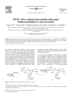 HClO4&ndash;SiO2 catalyzed glycosylation using sugar