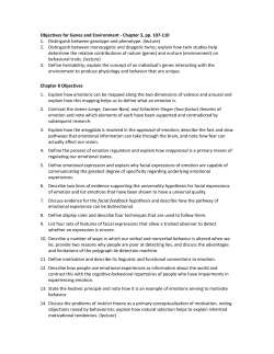 Objectives for Genes and Environment - Chapter 3, pp. 107