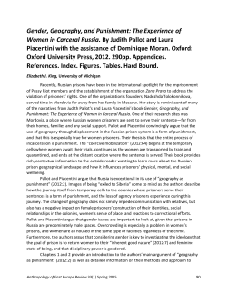 Gender, Geography, and Punishment: The Experience of Women in