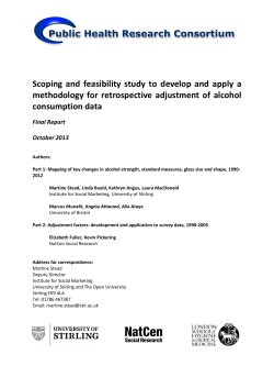 Scoping and feasibility study to develop and apply a methodology