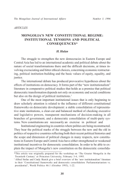 mongolia`s new constitutional regime