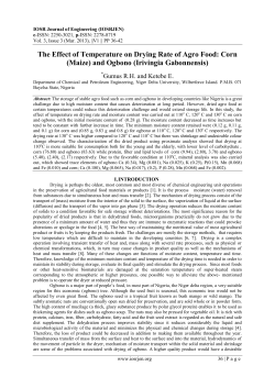 The Effect of Temperature on Drying Rate of Agro Food
