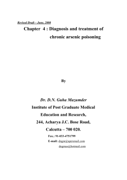 Diagnosis and treatment of chronic arsenic poisoning