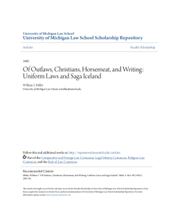 Of Outlaws, Christians, Horsemeat, and Writing: Uniform Laws and