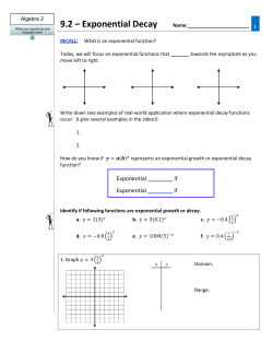 9.2 – Exponential Decay