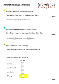 Parent Challenge - Answers - Grovelands Primary School