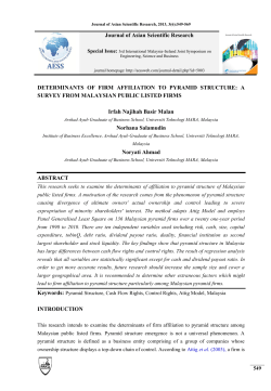DETERMINANTS OF FIRM AFFILIATION TO PYRAMID STRUCTURE