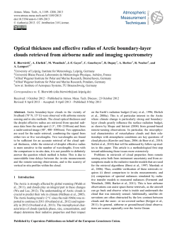 Optical thickness and effective radius of Arctic boundary