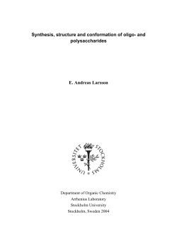 Synthesis, structure and conformation of oligo