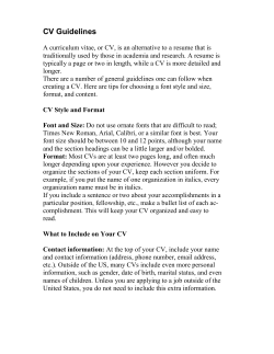 Guide to Creating a CV