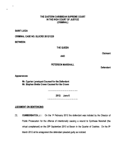 Queen v. Marshall, Criminal Case No. SLUCRD 2012