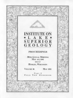 1. Archean and Early Proterozoic geology of the Gogebic District 2
