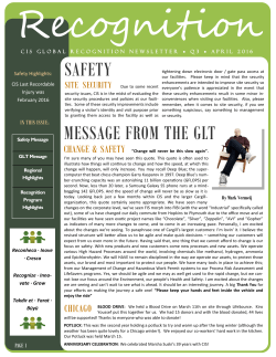 safety message from the glt