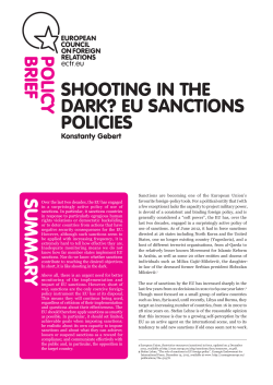 Shooting in the dark. EU sanctions policies