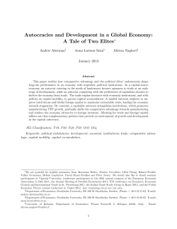 Autocracies and Development in a Global Economy: A Tale of Two