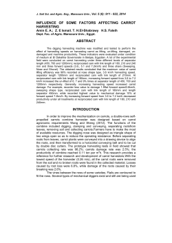 influence of some factors affecting carrot harvesting abstract