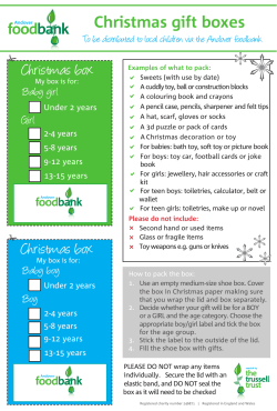 Andover christmas box leaflet