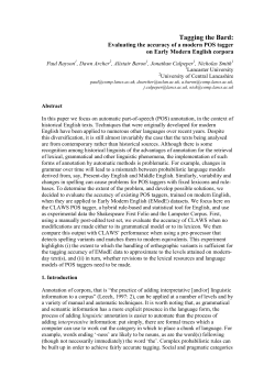 Tagging the Bard - ucrel