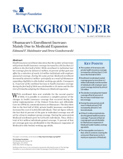 Obamacare`s Enrollment Increase: Mainly Due to Medicaid Expansion