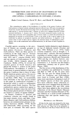distribution and status of crayfishes of the genera