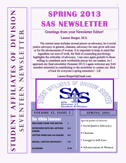 Spring 2013 - Society of Counseling Psychology