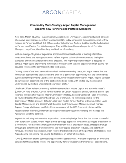 Argon Capital Management appoints new Partners and Portfolio