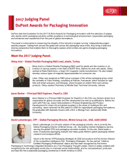 2017 Judging Panel DuPont Awards for Packaging Innovation