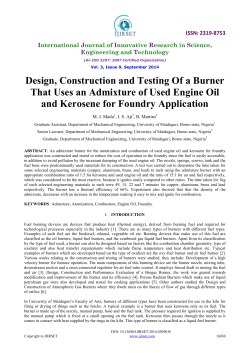 Design, Construction and Testing Of a Burner That Uses