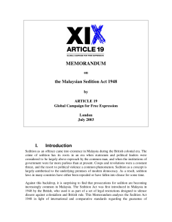 Sedition - Article 19