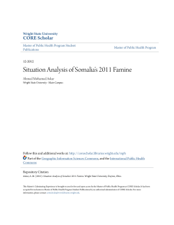 Situation Analysis of Somalia`s 2011 Famine