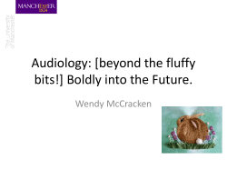 Audiology: beyond the fluffy bits!