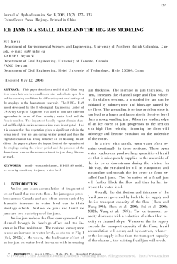 ice jams in a small river and the hec- ras modeling