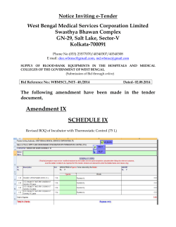 Amendment IX SCHEDULE IX - West Bengal Medical Services