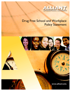Drug Free School and Workplace Policy Statement