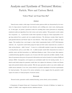 1 Analysis and Synthesis of Textured Motion