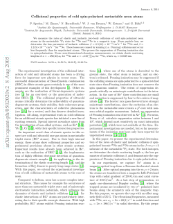 Collisional Properties of Cold Spin