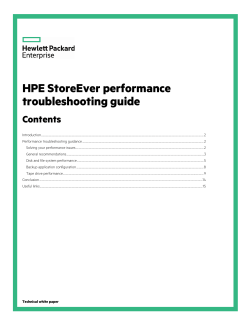 HPE StoreEver performance troubleshooting guide technical white