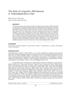 The Role of Linguistic Affordances in Telecollaborative Chat
