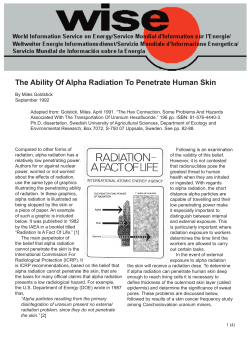 The Ability Of Alpha Radiation To Penetrate Human