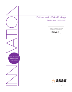 Innovation Talks Findings Report