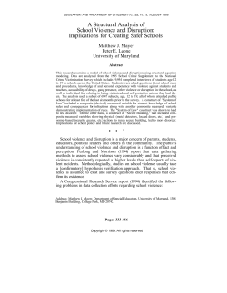 A Structural Analysis of School Violence and Disruption: Implications