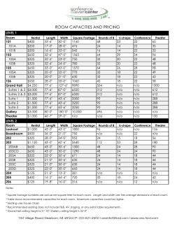ROOM CAPACITIES AND PRICING