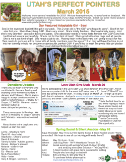 March 2015 Newsletter - Utah`s Perfect Pointers