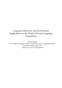 Linguistic Relativity and Its Potential Implications in the Field of