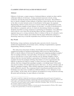 1 CLASSIFICATION OF FALLACIES OF