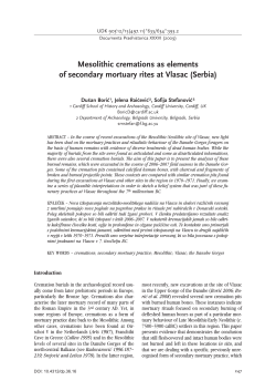 Mesolithic cremations as elements of secondary mortuary
